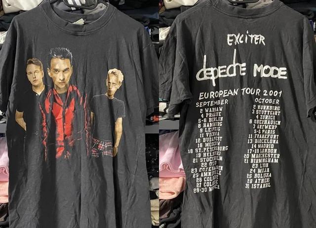 

DEPECHE MODE EXCITER EURO TOUR 2001 short sleeve black 2 side shirt Unisex T-Shirt XXXL