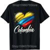 Kolumbien Signatur Fahnenmast Kolumbianische T-Shirts Unisex Reine Baumwolle Humor Streetwear T-Shirt Kurzarm Unisex Lockere Kleidung