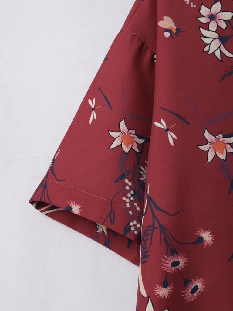 Oversized Loose Short Sleeve Flower Print Hawaii Beach Summer Men Shirt Student Couples Fashion Casual Mens Clothing Trends