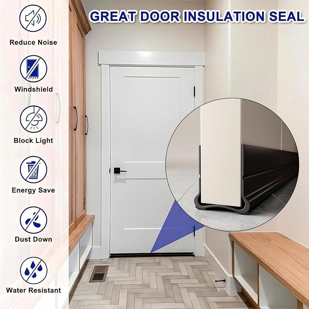 1-4PCS Self-adhesive Door Bottom Sealing Strip Wind and Dust Proof Weather Strip with Soundproofing Felt PVC Flexible Door Strip