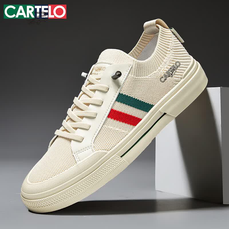CARTELO Men s Breathable Flyknit Casual Shoes 42