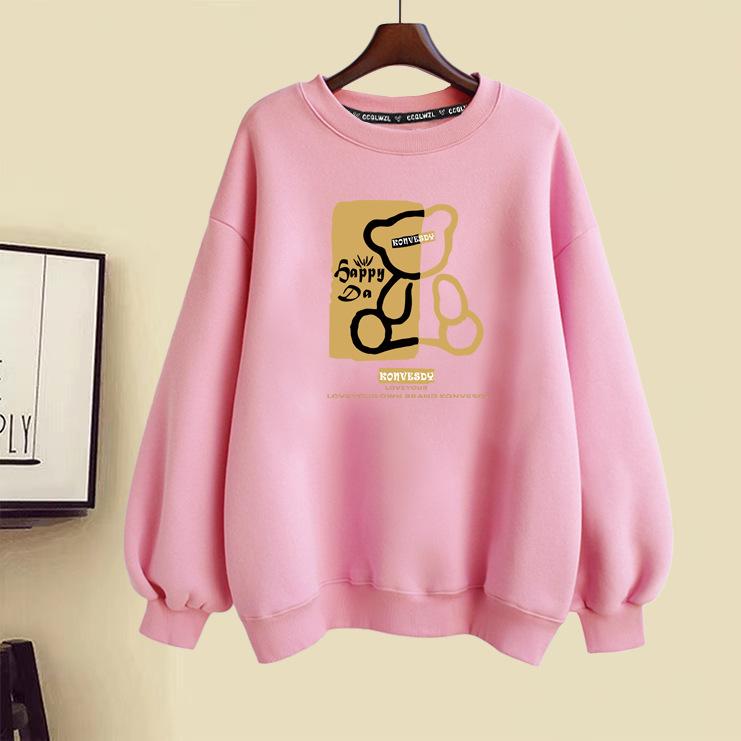 2025 autumn and winter clothing new popular fashion foreign loose round neck velvet thickened sweater women