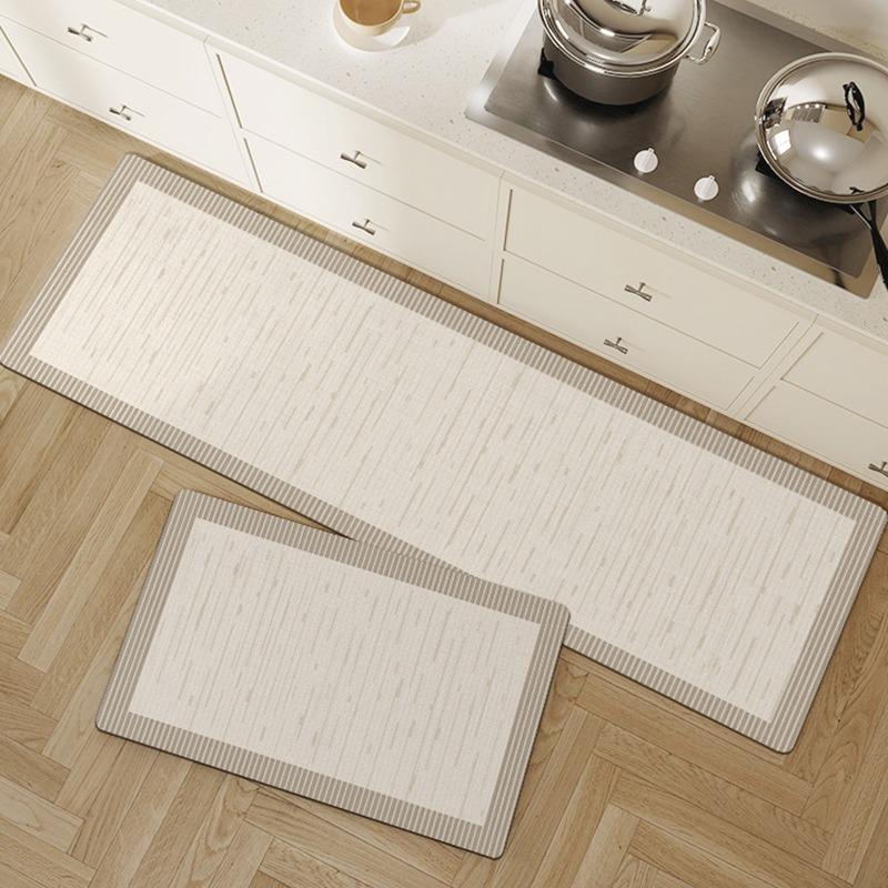 Rug For Kitchen Floor Mat Pvc Waterproof Leather Foot Mats Oil-Proof Non-Slip Long Carpet Simple Lines Home Decoration Rugs