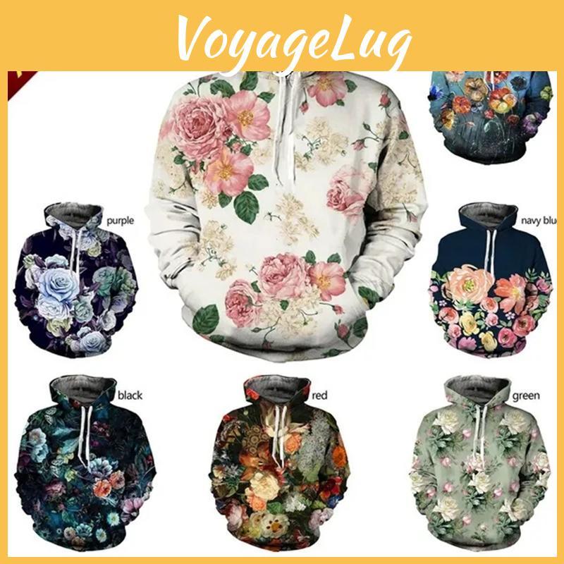 Flowers Colorful Fashion Womens Hoodies Sweatshirt 3d Print Women Casual Couples Hooded Sweatshirts Female Women Clothing