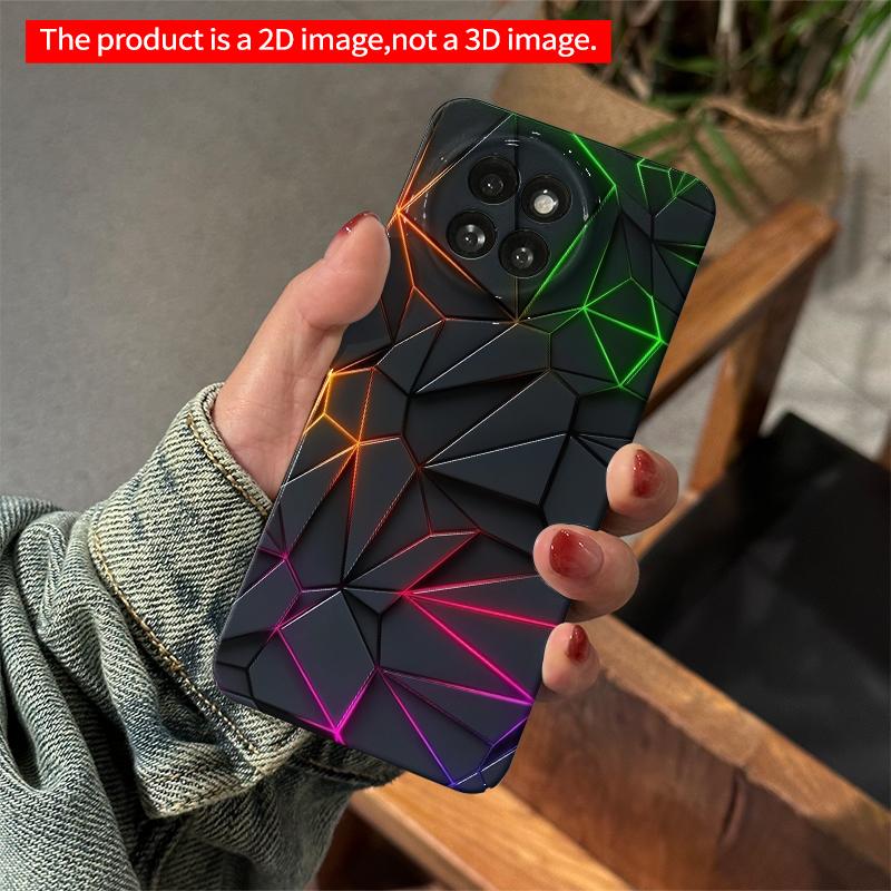 2DFlat Xiaomi Redmi phone caseNeon Geometric Glow Phone Casesuitable for Redmi Note 11 12 13 14 A3 K80 15 17 Ultra