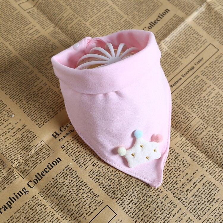 Solid Color Baby Bibs Bandana Bib Cute Cotton Burp Cloth Cartoon Crown Star Style Baby Scarf Meal Collar Burp Baby Accessories