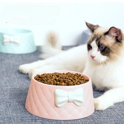 Pet Cat Dog Bowl High Foot Dog Bowl Cat Pet Food Water Bowl Anti-Overturning Pet Feeding Bowl