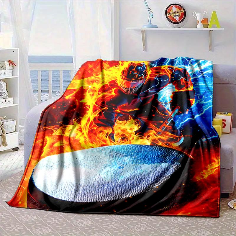 Baseball Fire Power Blanket Flannel Blanket for Bed, Sofa, Camping, Hiking, Picnic Essentials, Gift for Family Fan Gifts