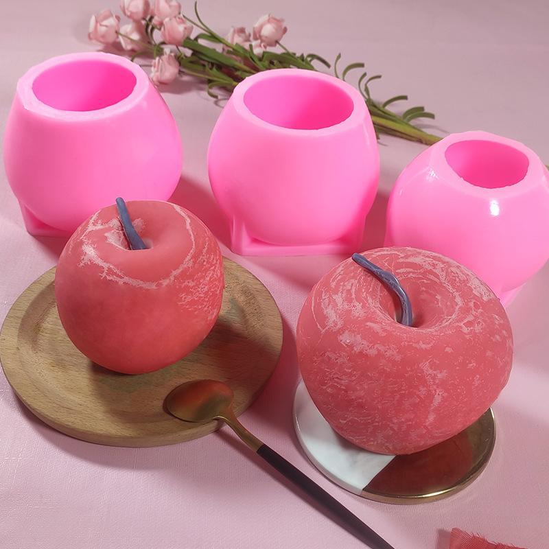 Silicone Mold Diy Aromatherapy Perfect Fit Christmas Plaster Mousse Cake Making Soap Form Candle Apple Durable Material