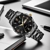 Men's Luminous Waterproof Quartz Watch with English-Chinese Calendar and Rhombus Case