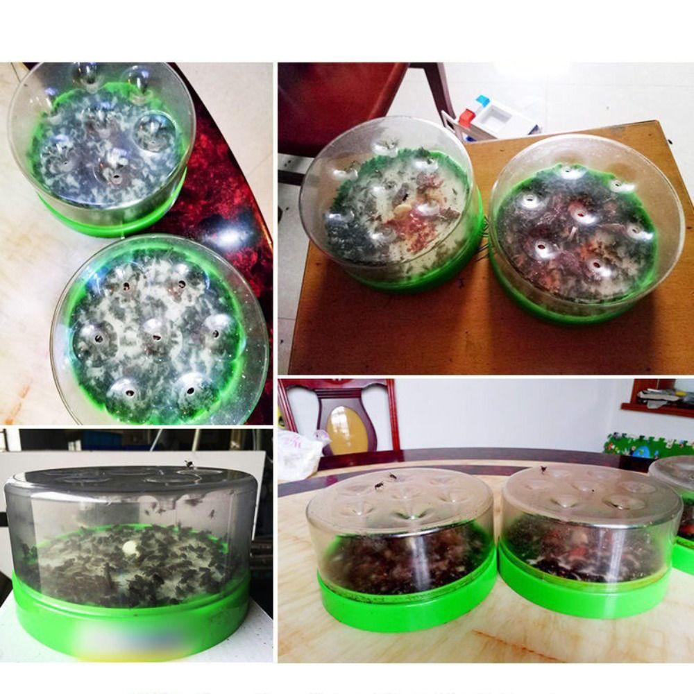Practical 7 Holes Automatic Fly Trap Safe Reusable Plastic Fly Trap Box Non-Toxic Durable Mosquito Killler Restaurant