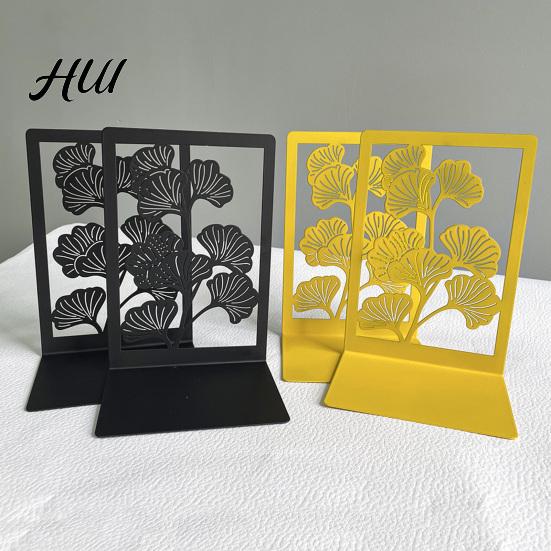 Stabiler Buchhalter 1 Paar Metall Dekorativer Buchstütze, Ginkgoblatt/Monstera Enden für Blatt Buchstütze Bücherregal, Rutschfeste Stopper Zuhause Büro Arbeitszimmer