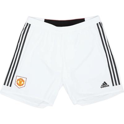 adidas Pantaloni da Calcio Manchester United 2022-23 Vita Elastica Striscia Laterale Stampa Logo Unisex Fondo Bianco H13879