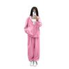 European & American Women's Fashion Summer Casual Sporty Cardigan & Zipper Pants Set