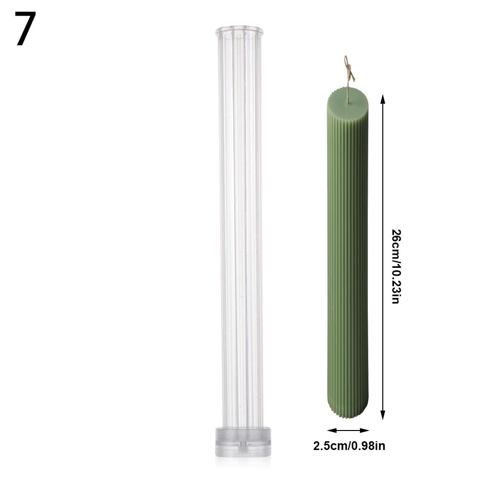 Long Pole Stripe Christmas Candle Mold Soap Making Large Cylinder Rib Church Party Handmade DIY Craft Clay Candle Making