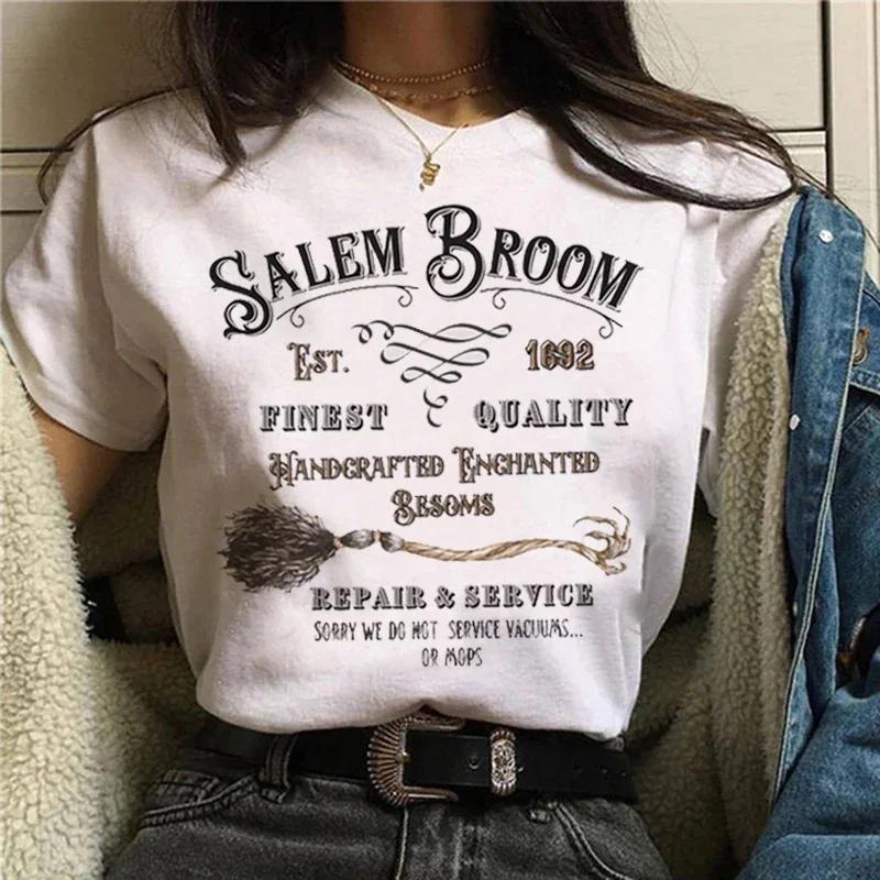 

Tshirts Short Sleeve Harajuku Graphic Top Shirts Street Costume Unisex Cartoon Witch Magic Tshirt Halloween Print 4XL