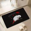 African Grey Parrot Welcome Doormat, Exotic Bird Theme Non-Slip Floor Rug, Washable Decorative Mat for Home and Office