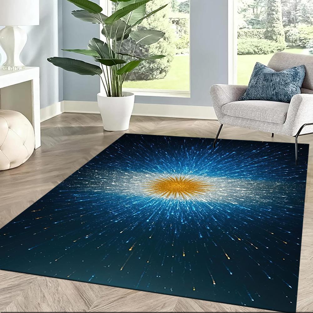 Argentina Sparkle Flag Square Rugs Are a Great Choice for Living Rooms, Bedrooms, Home Décor, and As Gifts.