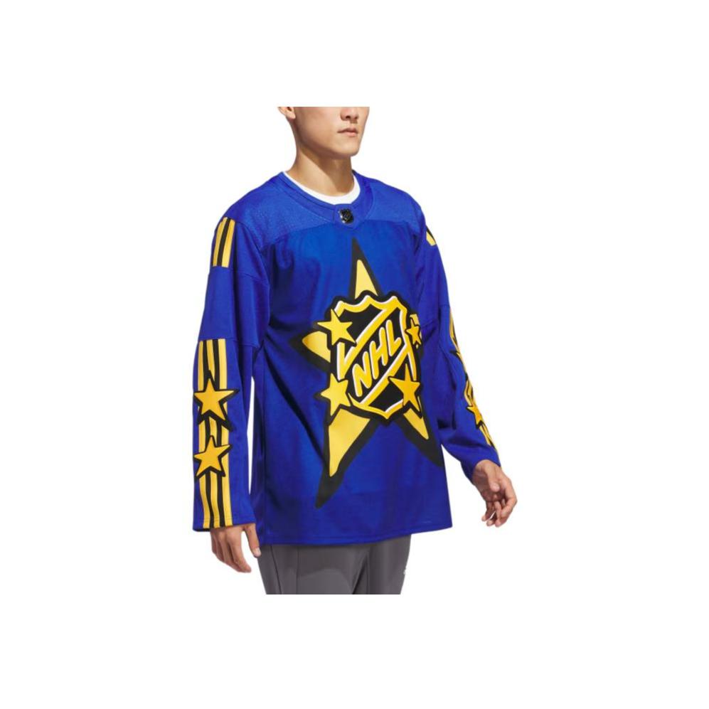 adidas Draw House X NHL Collaboration SS24 Atlantic Division All-Star Comfortable Casual Rugby Shirt Men Tops Blue IX5439