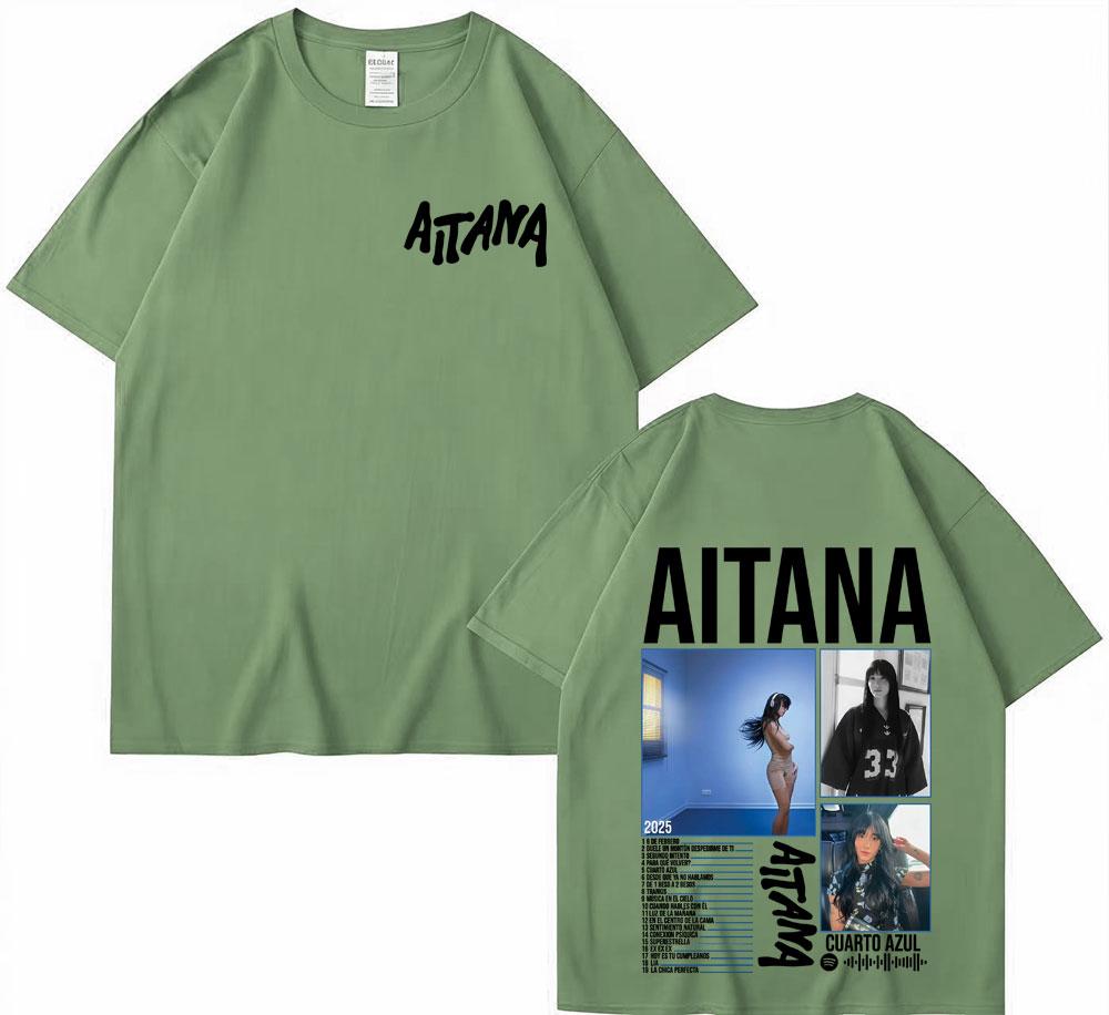 

Singer Aitana Cuarto Azul Tour Graphics T Shirts Men Women Harajuku Fashion Aesthetic Short Sleeve Tshirt 100 Cotton Tee Shirt 3XL