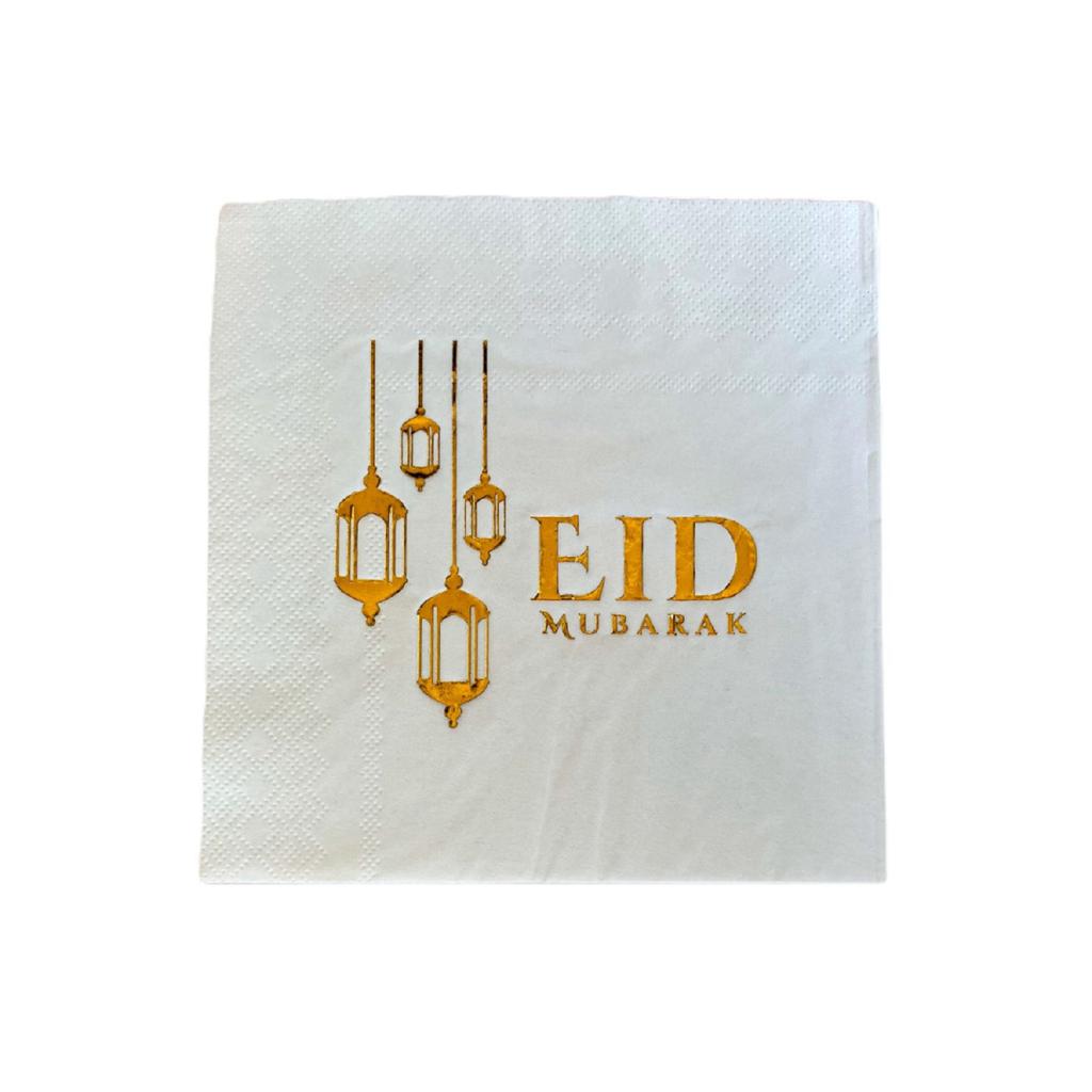 Ramadan Mubarak Gold Gilded Napkin 16l 16x16 Cm Gold Leaf With Ramadan Feast Themed Religious Ornament