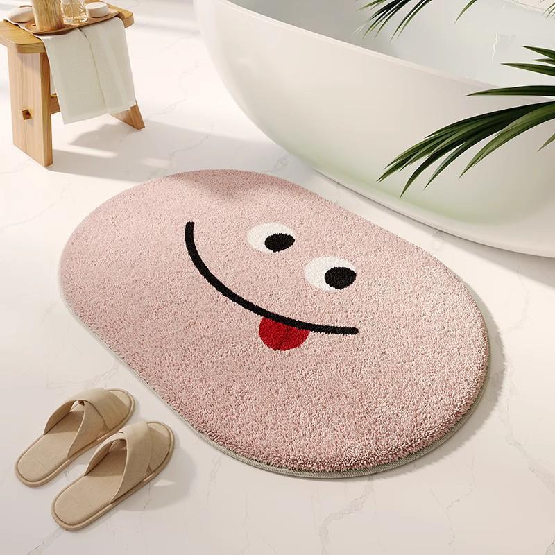 Absorbent Monster Bathroom Floor Mat Bathroom Floor Mat Imitation Cashmere Door Mat Non-slip Mat Household Bedroom Carpet Door Mat