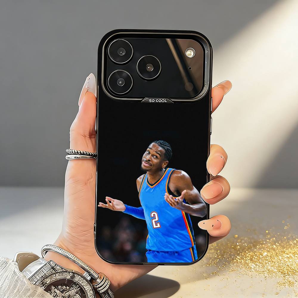 

S-Shai G-Gilgeous A-Alexander Phone Case For iPhone17 16 15 14 13 12 Pro Max Grey Black Matte Laser Metallic Aurora Funda iPhone11PROMAX