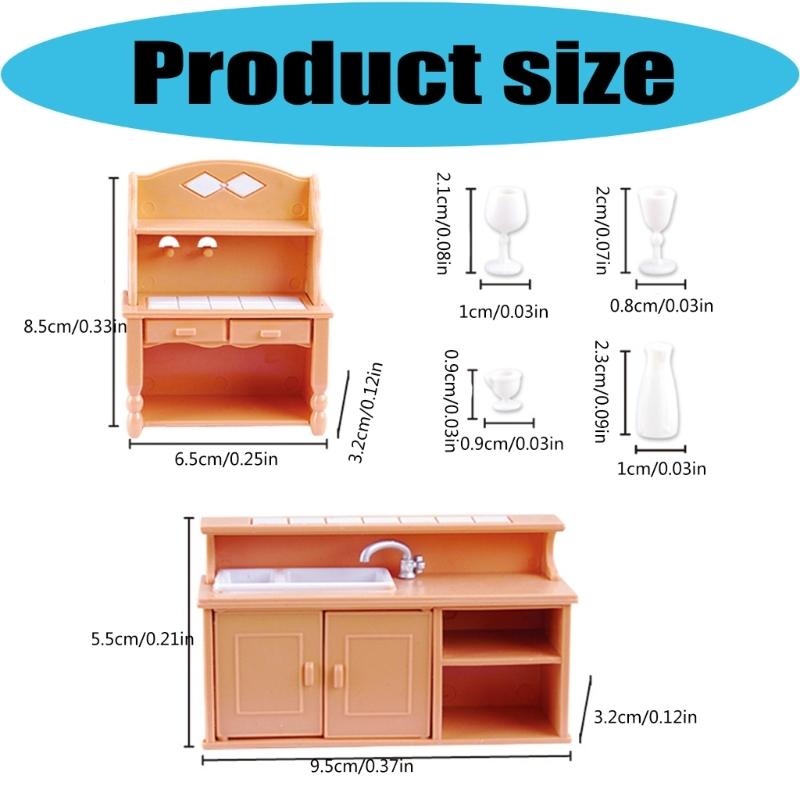 Creative Doll House Kitchen Toy Set Includes Cabinets Sink And Utensils For Imaginative Play Pretend Play Kitchenette
