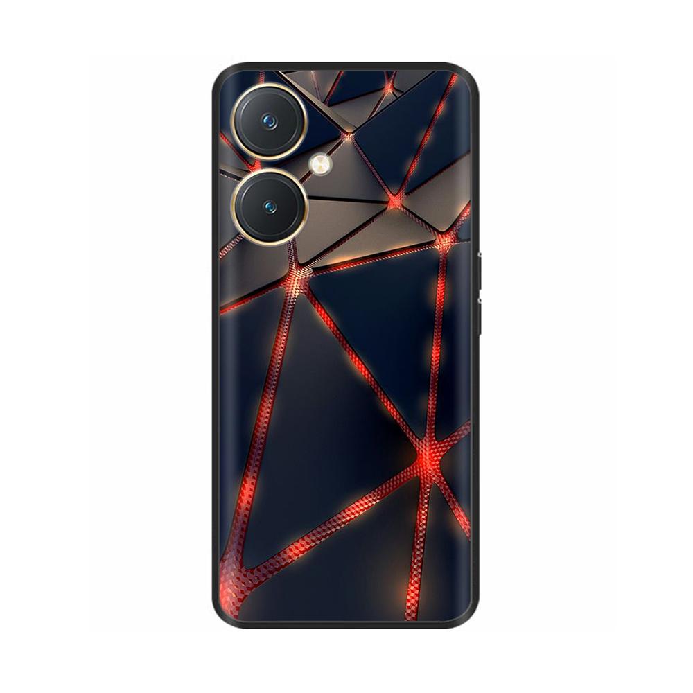For Vivo Y27 Y27s Case Fashion Flowers Black Soft Coque Silicone Shockproof TPU Phone Cover Funda for Vivo Y27 Y 27 Bumper V2249