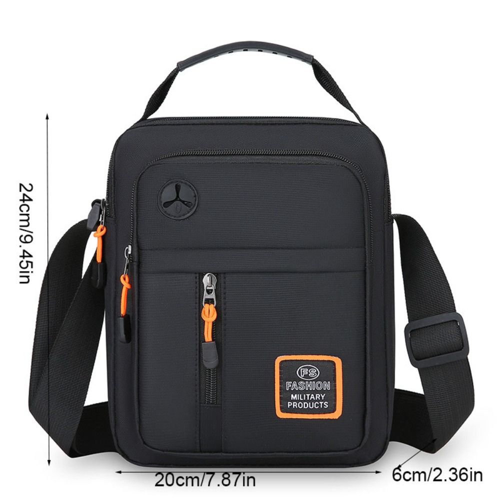 Multi-pockets Men Shoulder Bag Large Capacity Nylon Crossbody Bag Simple Men's Business Bag Male