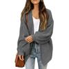 Women's Autumn and Winter Lantern Sleeve Plus Size Sweater Pocket Knit Cardigan