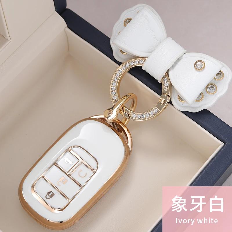 Styling Mouldings New TPU Car Remote Key Case Cover Protect Shell Bag For Honda 2021 2022 Accord Civic Pilot Freed CRV 4 Button