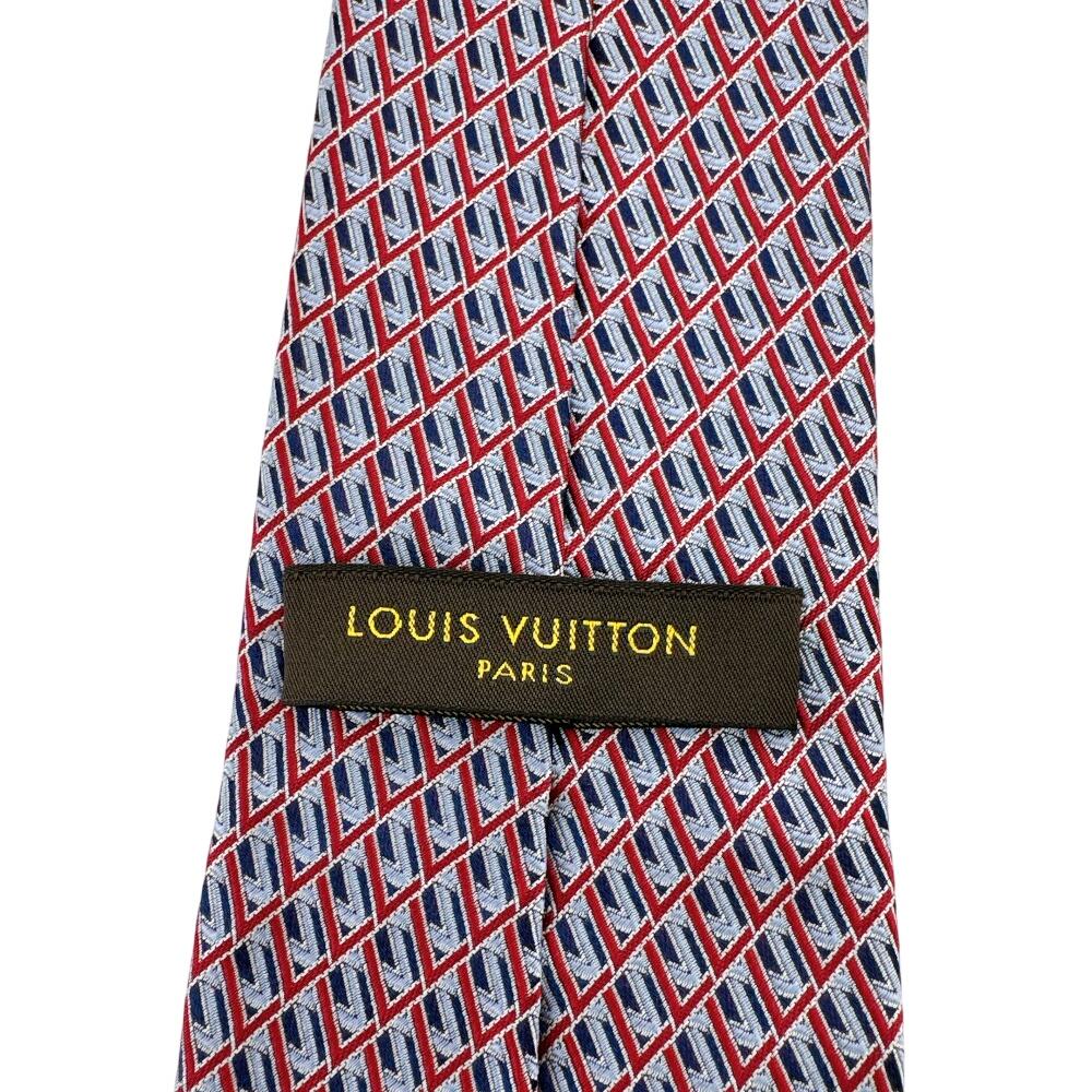 LOUIS VUITTON LV all-over print silk tie gray silk Used
