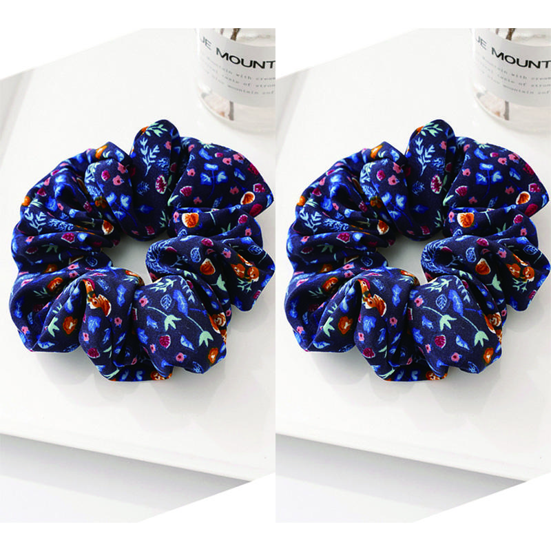2PCS Small Floral Fabric Hair Hoop Hair Accessories For Girl French Fabric Hair Rope for lady