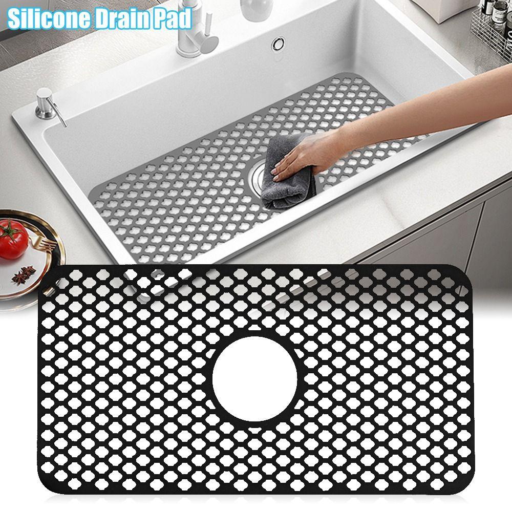 Accessories Kitchen Dish Sink Protector Mat Drain Pad Non-Slip Silicone