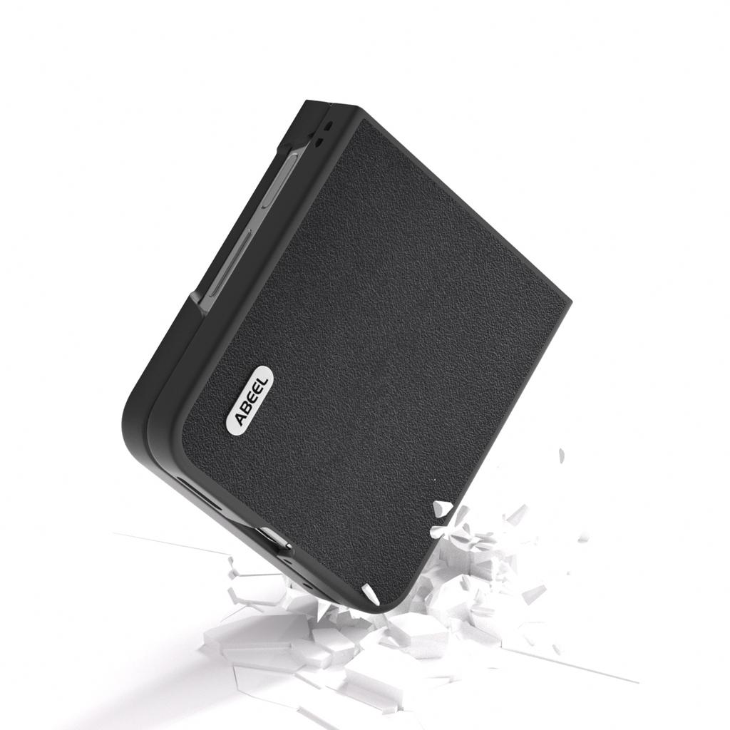 ABEEL For Huawei nova Flip 5G Case Texture Genuine Leather Phone Cover Protector