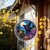 Yangyizhi Acrylic Jigsaw Puzzle Suncatcher, Stained Glass Style Halloween Skeleton Ghost Sun Catcher for Gothic Window Wall Hanging Decor