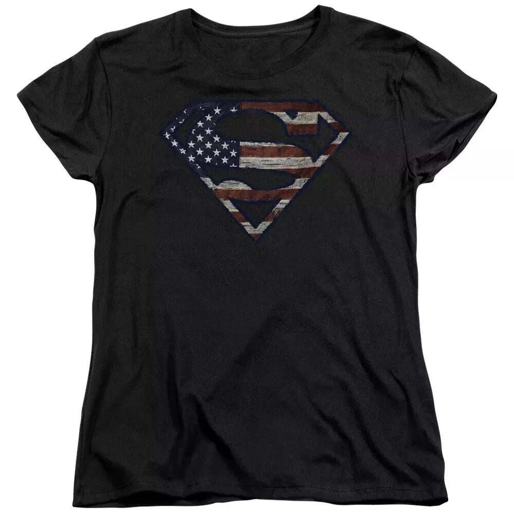Superman  Wartorn Flag  Women s T-Shirt 3XL