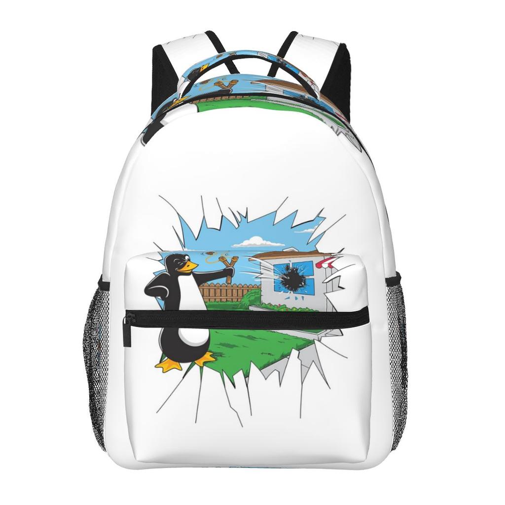 For A Free System And The Users Linux Tux Penguin Student Backpack School Bag Daypack for Boys Girls Bookbag Shoulder Bags