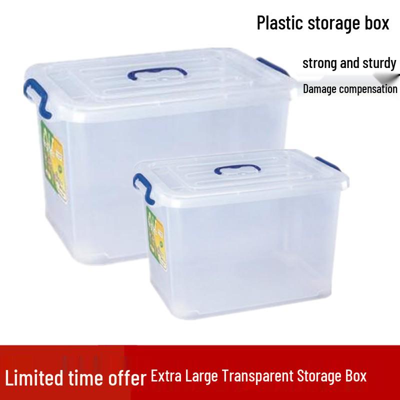 Kangzhihao Wheeled Clear Storage Box for Clothes, Toys, & Books