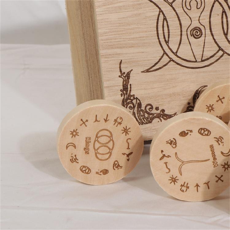 Nordic Rune Wood Set Rune Set Rune Stones Rune Tarot Card Rune Stones Set