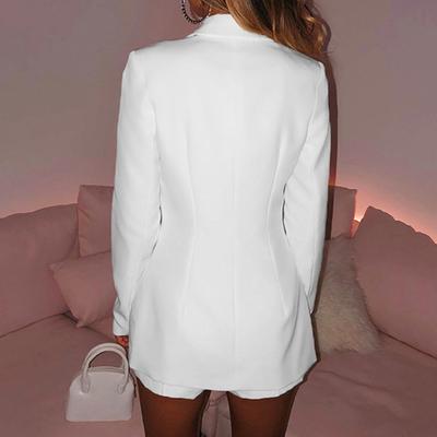 Office Lady Blazer Solid Color All Match Autumn Winter Straight Lapel Suits Jacket