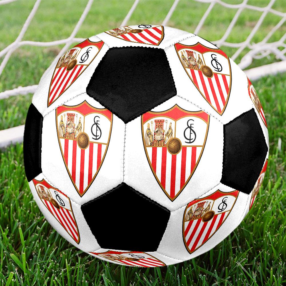 1PC Sevilla logo size 5 soccer ball PrahaIndoor Soccer Ball Colorful All Ages Machine Stitched PVC Competition Ready Durable High-Bounce