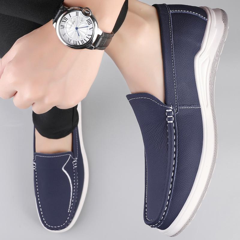 Fashion Slip-On Male Driving Shoes Classic Men's Genuine Leather Loafers New Breathable Male Flats Comfortable Casual Moccasins for Men
