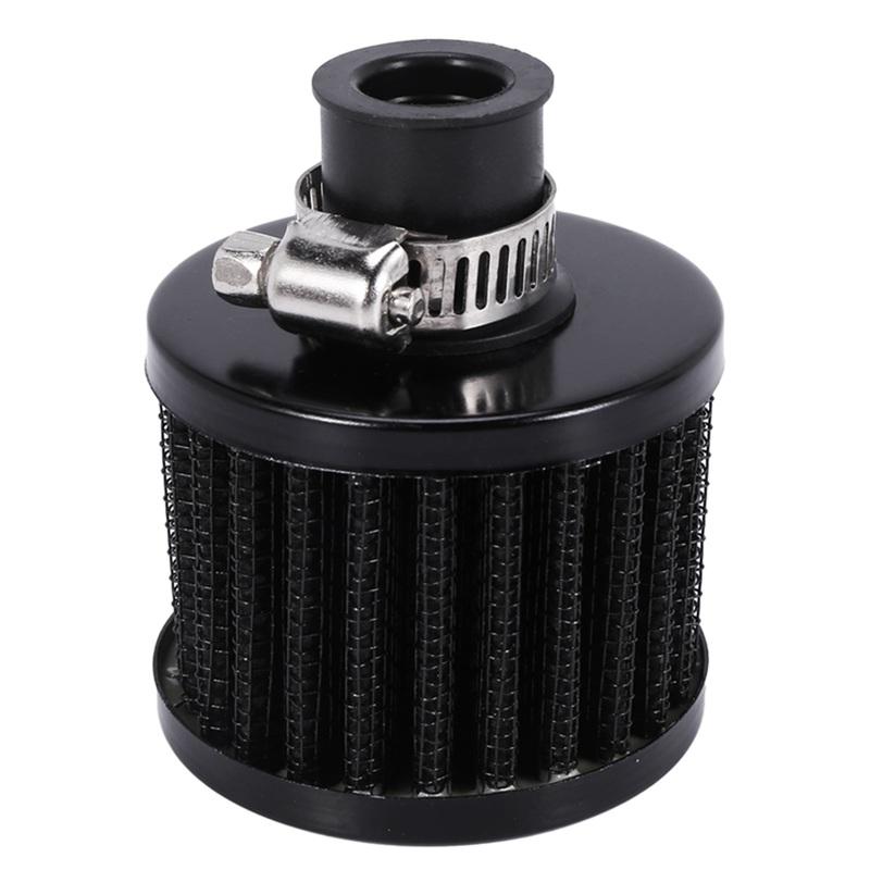 13mm Oil Mini Breather Cold Air Filter Fuel Crankcase Engine for Car Color:Silver