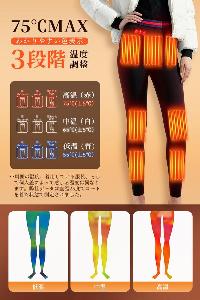 Ceoir Electric Heated Pants for 9 Front and Back Heating Points Removable Heated Pants with Fiber Fast Temperature [New 2025 & Belt] Women's