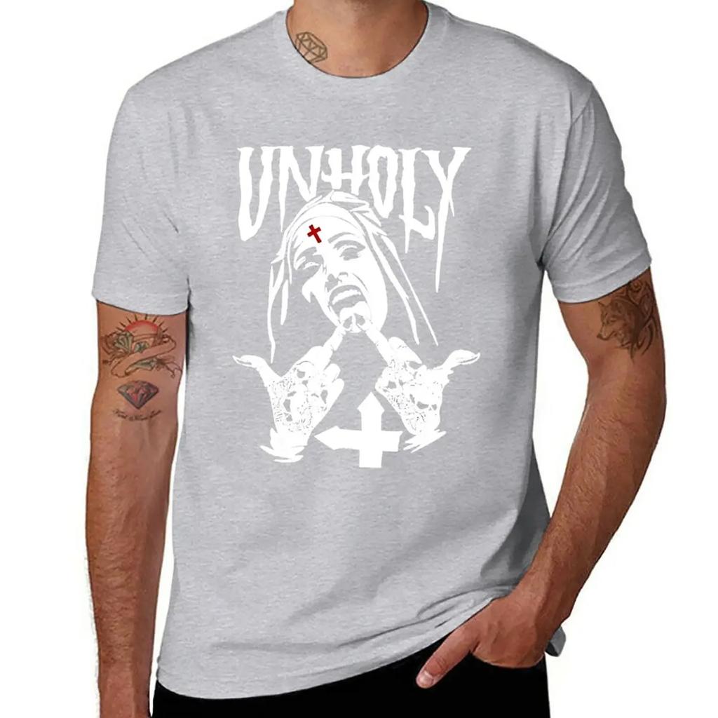 Unholy Satanic Nun Tattoos T-Shirt hippie clothes new edition heavyweight t shirts for men