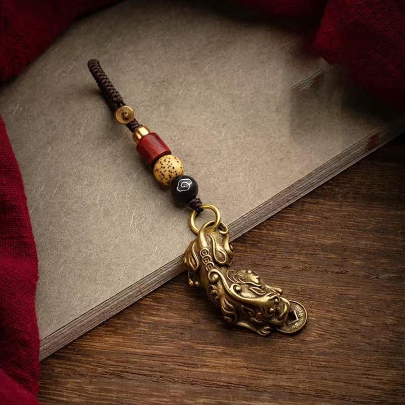 Regalo Consciente Campana de Oración Budista Cuerpo de Aleación de Zinc Y Cuerda de Madera Natural Fragante Llavero de Decoración con Mantra