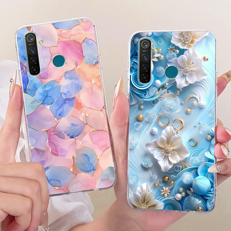 Transparent Casing For Realme 5 Pro Cover Fashion Cartoon Cute Funny Painted Soft Phone Case RMX1973 RMX1971