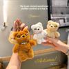 Cute Bear Plush Keyring With Glasses For Bag Charm Gift Idea